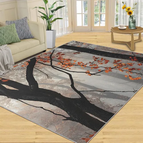 Vista 15 de Autumn Forest Rugs for Bedroom, Lake Forest Area Rug, Landscape Photo Rugs for Living Room, Indoor Non-Slip Rug, Machine Washable Carpet for Front