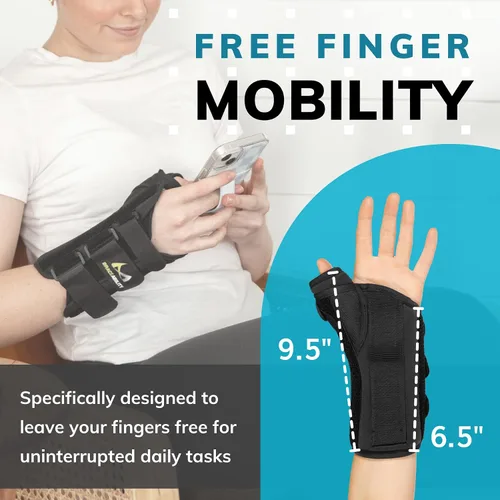 Vista 5 de BraceAbility Férula para la tendinitis del pulgar y la muñeca Inmoviliza la articulación del pulgar para tratar la tenosinovitis de Quervain