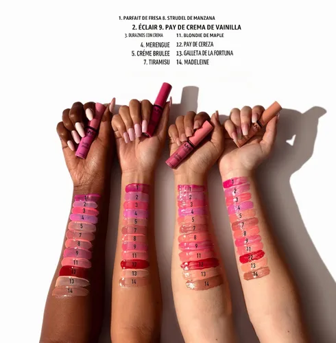 Vista 6 de NYX MAQUILLAJE PROFESIONAL Brillo de mantequilla, brillo de labios no pegajoso, - Eclair (rosa)