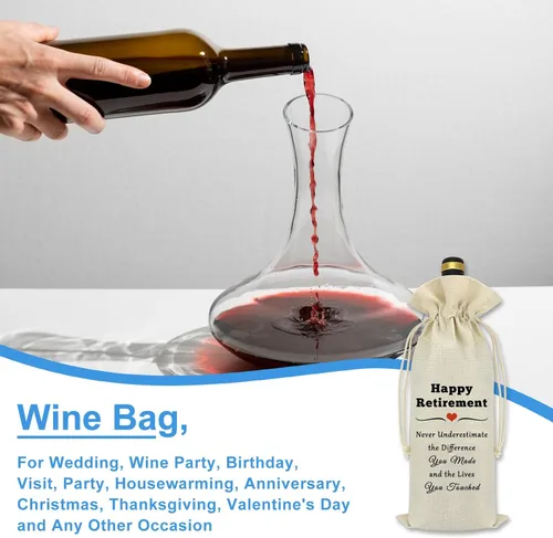 Vista 5 de Regalos de despedida de jubilación, bolsa de vino, regalos de jubilación inspiradores para profesores, compañeros de trabajo, amigos, colegas