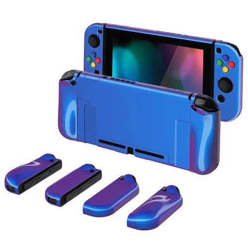 Vista 23 de PlayVital AlterGrips Ergonomic Grips Cover for Nintendo Switch, [2 Design] Interchangeable Comfort Dockable Protective Case with Screen Protector &
