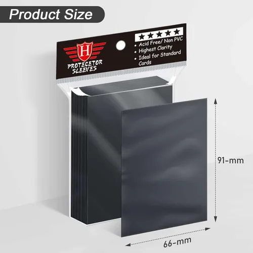 Vista 2 de 500 fundas de tarjetas negras mate para tarjetas intercambiables, protectores de tarjetas mate para MTG, tarjetas de béisbol, tarjetas deportivas
