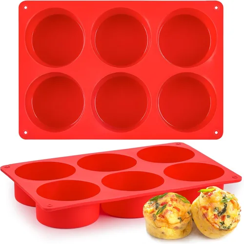 Vista 8 de Puyeipt Moldes de silicona para huevos de 4 pulgadas para sándwiches de desayuno, paquete de 2 moldes de silicona redondos antiadherentes