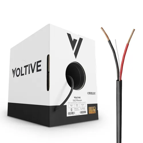 Vista 37 de Voltive Cable de altavoz 12/2, Plenum CL3P, blanco, 500 pies - 12 AWG, 2 conductores, cobre trenzado sin oxígeno, listado UL - V-1214-2