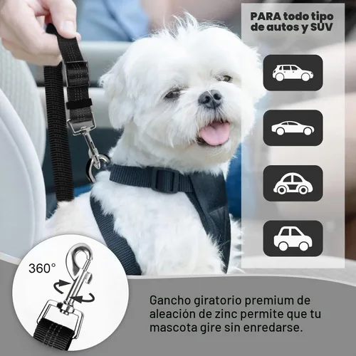 Vista 5 de BWOGUE Arnés de cinturón de seguridad para mascotas, cinturón de seguridad ajustable para reposacabezas de coche, arnés de cinturón de seguridad