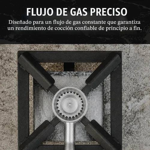 Vista 5 de GAS ONE cabeza de hornilla redonda de alta presión, de hierro fundido, con orificio de ajuste de latón.