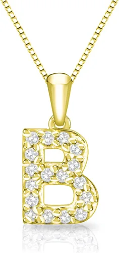 Vista 253 de Collar colgante con letra inicial de diamantes en oro amarillo de 14k (1/10 quilates) 18 pulgadas