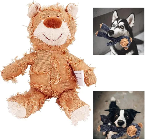 Vista 9 de Oso robusto indestructible 2023, tamaño grande, juguetes para perros, compañero de perro para masticadores pesados, juguetes chirriantes duraderos