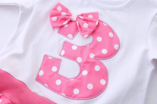 Vista 4 de Mud Kingdom Little Girls Birthday Dress Number Gift Cute Polka Dots
