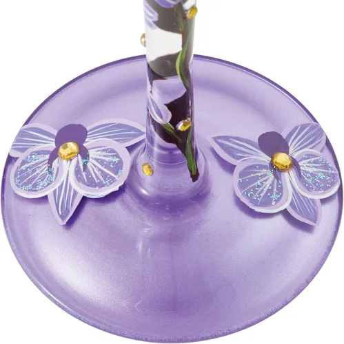 Vista 5 de Enesco Designs by Lolita Butterfly Jubilee - Copa de vino artesanal pintada a mano, 15 onzas, multicolor