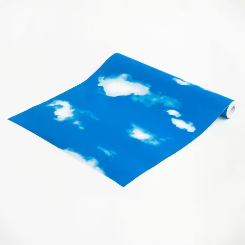 Vista 2 de Blue Blue Sky - Papel tapiz autoadhesivo de vinilo prepegado para decoración de pared (rollo)