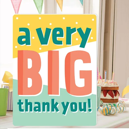 Vista 2 de Big Dot of Happiness A Very Big Thank You - Tarjeta de felicitación gigante de gratitud, tarjeta jumborifica de forma grande, 16.5 x 22 pulgadas