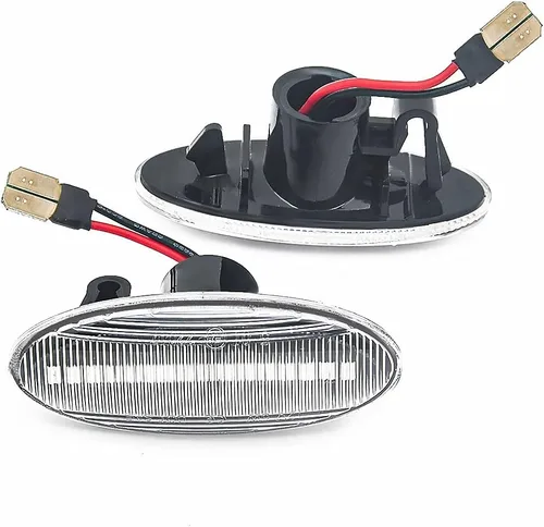 Vista 6 de Luces de marcador laterales LED Luz de señal de giro dinámica para Nissan Qashqai J10 X-trail T31 Cube Juke Leaf Micra Micra K13 Note E11 (blanco)