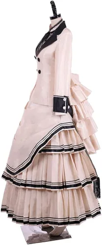 Vista 2 de Disfraz vintage victoriano gótico para cosplay, vestido de baile de la bella del sur de la guerra civil, vestido eduardiano para teatro de Halloween