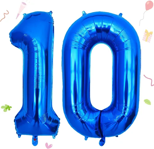 Vista 171 de Globos grandes de 40 pulgadas de números del 0 al 9, globos numéricos para decoración de fiesta de cumpleaños, globos de helio de aluminio