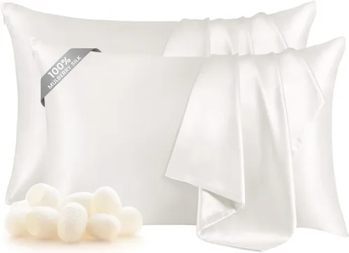 Vista 27 de THXSILK Funda de almohada 100% seda de morera para la salud del cabello y la piel, funda de almohada suave y lisa con cremallera oculta, ambos lados