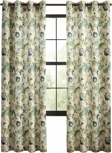 Vista 9 de Par de cortinas Brissac con cintas, de Ellis Curtain, 70 x 63", color rojo