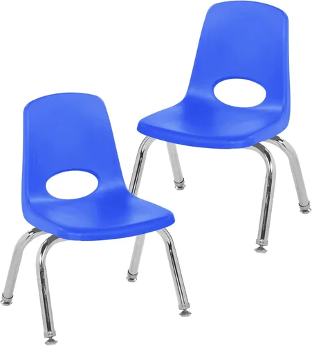 Vista 14 de FDP 15407-BL - Silla escolar apilable de 8 pulgadas con deslizadores de Azul