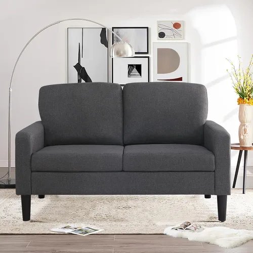 Vista 8 de BEEY Sofá individual de tela, cómodo sillón tapizado, muebles de sala de estar, sofá biplaza azul marino de 53 pulgadas, sofás pequeños