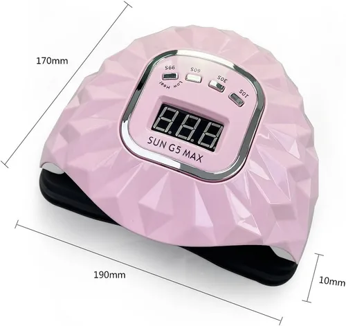 Vista 7 de Lámpara LED de uñas de 200 W para esmalte de gel, secador rápido de uñas con sensor automático, ajuste de 4 temporizadores, luz LED para uñas