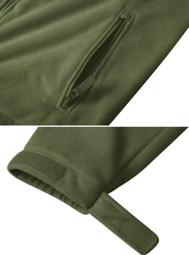 Vista 6 de CRYSULLY Chaqueta táctica de forro polar de invierno para hombre, con cierre completo, abrigos militares gruesos