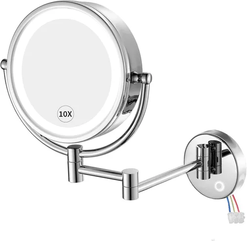 Vista 10 de GURUN - Espejo de maquillaje LED con cable para montaje en pared
