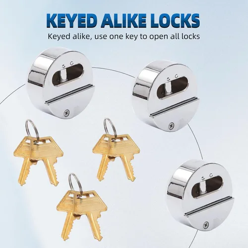 Vista 6 de Mardili Candados de disco de remolque con grillete oculto con llave similar, cerradura de disco de 2-7/8 pulgadas, cerradura de puerta para camiones
