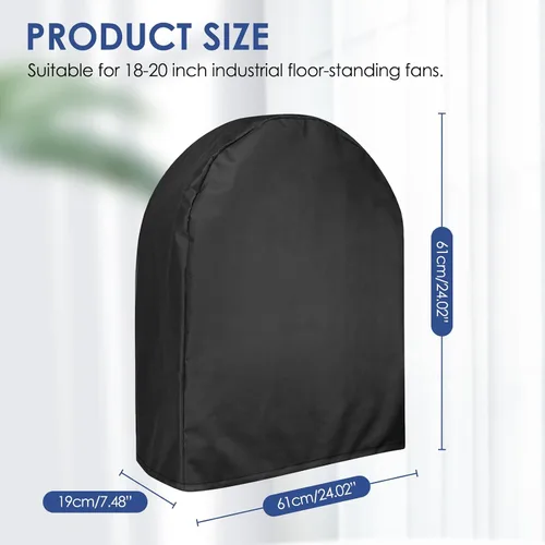 Vista 3 de Cubierta de polvo industrial para ventiladores de 18 a 20 pulgadas, protector de ventilador impermeable de tela Oxford para exteriores con cierre