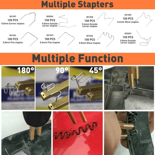 Vista 7 de kit de reparación de plástico para parachoques, engrapadora térmica para soldadura de plástico, de 110 V, con 800 grapas