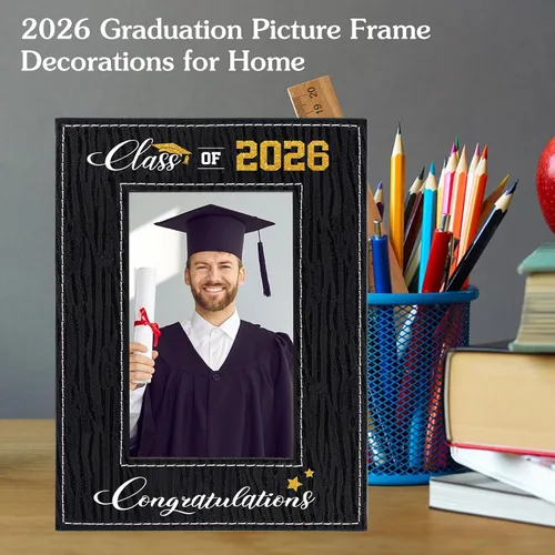 Vista 5 de FLYAB Marco de fotos de graduación Clase de 2025 - Regalos de graduación 2025 para hombres y mujeres, exhibición especial para una preciada foto