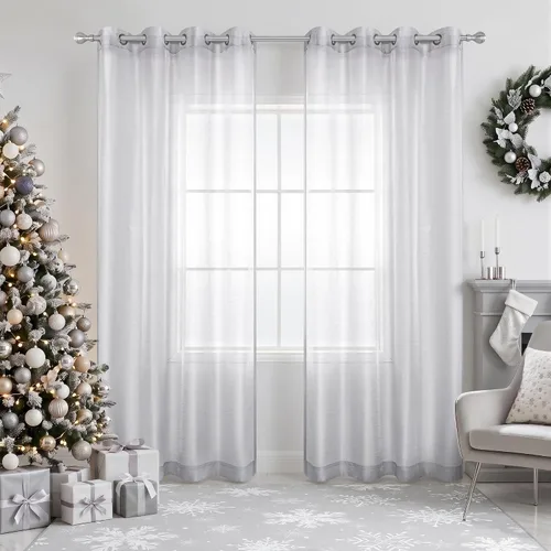Vista 16 de KOUFALL Cortinas traslúcidas negras de 45 pulgadas de largo para ventanas de sótano, juego de 2 paneles con ojales, cortinas cortas Negro