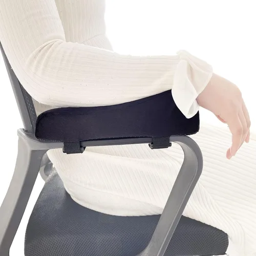 Vista 2 de Easy-You - Juego de 2 fundas para reposabrazos de silla de oficina, cómodas almohadas para reposabrazos (2 almohadas negras para reposabrazos)
