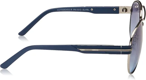 Vista 3 de US Polo Assn PA1013 - Lentes de sol estilo aviador con protección UV de metal para hombre regalos clásicos para hombres 2480in Metal plateado y azul
