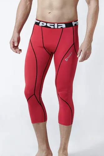 Vista 3 de TSLA Pantalones de compresión 34 para hombre, mallas de entrenamiento para correr, leggings atléticos capri de secado fresco, capa base de yoga