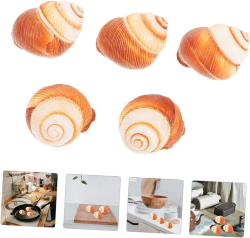 Vista 2 de Unomor 5 unidades de caracol natural de caracol de cocina de cangrejo con aislamiento térmico seguro para horno, microondas, congelador, lavavajillas