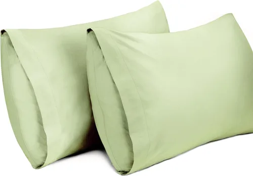 Vista 12 de Lirex Paquete de 2 fundas de almohada, 100% algodón, transpirables, 20" x 36" tamaño King estándar, color verde aguamarina