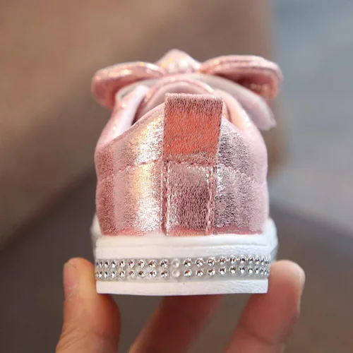 Vista 8 de XGao Zapatillas de deporte para bebés, niños y niñas, zapatos sin cordones para bebés, niñas y niñas, con lentejuelas brillantes, zapatos deportivos