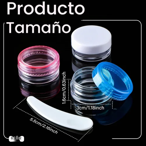 Vista 2 de Jinei 500 recipientes de muestra de 0.1 fl oz con tapas, tarros cosméticos