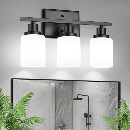 Vista 11 de Ascher Apliques de pared de 2 luces, moderna lámpara de tocador con pantalla de vidrio transparente, lámpara de pared de níquel cepillado