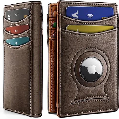 Vista 11 de BULLIANT Billetera Airtag para hombre, delgada con clip para dinero, cierre magnético, 12 tarjetas en el bolsillo frontal, bloqueo RFID