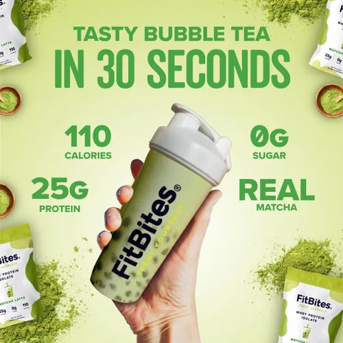 Vista 4 de Proteína en polvo de aislado de suero 100% (Matcha Latte), 5.9g de BCAA, sin gluten, sin azúcar, de rápida absorción y fácil digestión