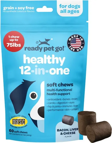 Vista 16 de Masticables para Alergias de Perros con Probióticos Masticables para Alergias Estacionales para Perros con Aceite de Salmón Salvaje de Alaska