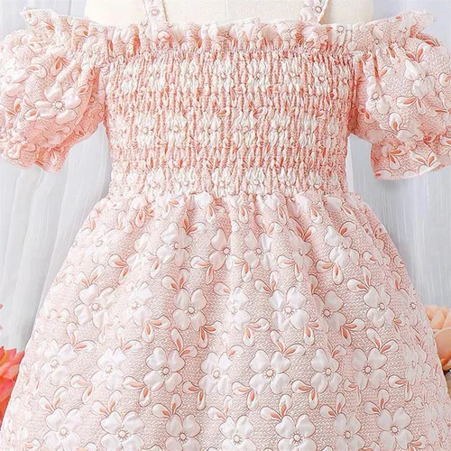 Vista 7 de Toddler Kids Baby Girls Summer Casual Halter Puff Sleeve Plaid Print Dress Party Princess Dress Girls Plus Dresses