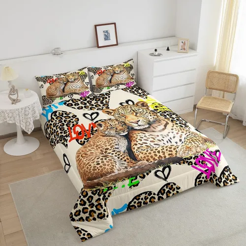 Vista 57 de Juego de ropa de cama Happy Camping de Homewish, tamaño individual, con diseño de osos cazadores y pinos, para niños, hombres, adultos, decoración