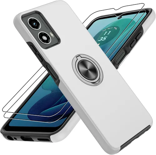 Vista 72 de Gritup - Funda para Galaxy A05S con protector de pantalla HD×2, funda protectora para teléfono a prueba de golpes con soporte magnético de anillo
