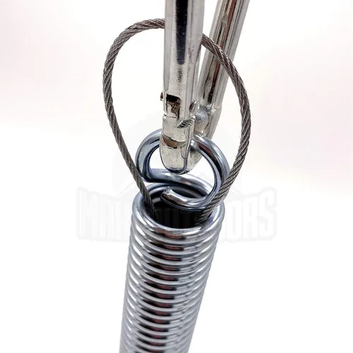 Vista 4 de Kit de columpio para silla – resorte, resistente, 2 mosquetones, cuerda de seguridad – Accesorios de suspensión para bolsas de boxeo, asiento