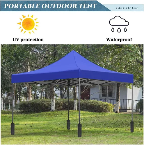 Vista 2 de Tienda de campaña desplegable, toldo desplegable de 10 x 10 pies, toldo Oxford 420D impermeable con revestimiento plateado, 10 x 10 pies