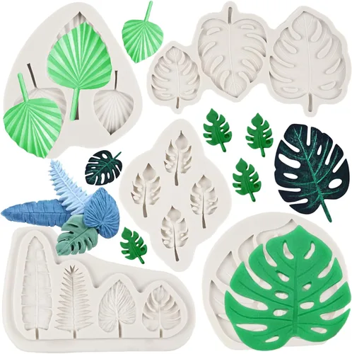 Vista 18 de Molde de Silicona de Hoja Molde de Hoja de Arce Molde de Fondant Moldes de Hoja de Rosa Moldes de Hojas de Helecho Moldes de Caramelo Para