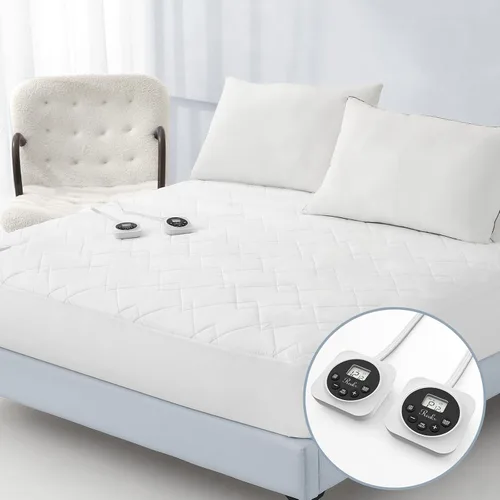 Vista 11 de Protector de colchón eléctrico con calefacción MINI de tamaño Twin - Calentador de cama con funciones de memoria y precalentamiento, 12