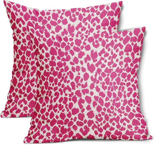 Vista 25 de Juego de 2 fundas de almohada de 16 x 16 pulgadas con estampado de leopardo, diseño de leopardo, con cremallera, decoración del hogar para sofá
